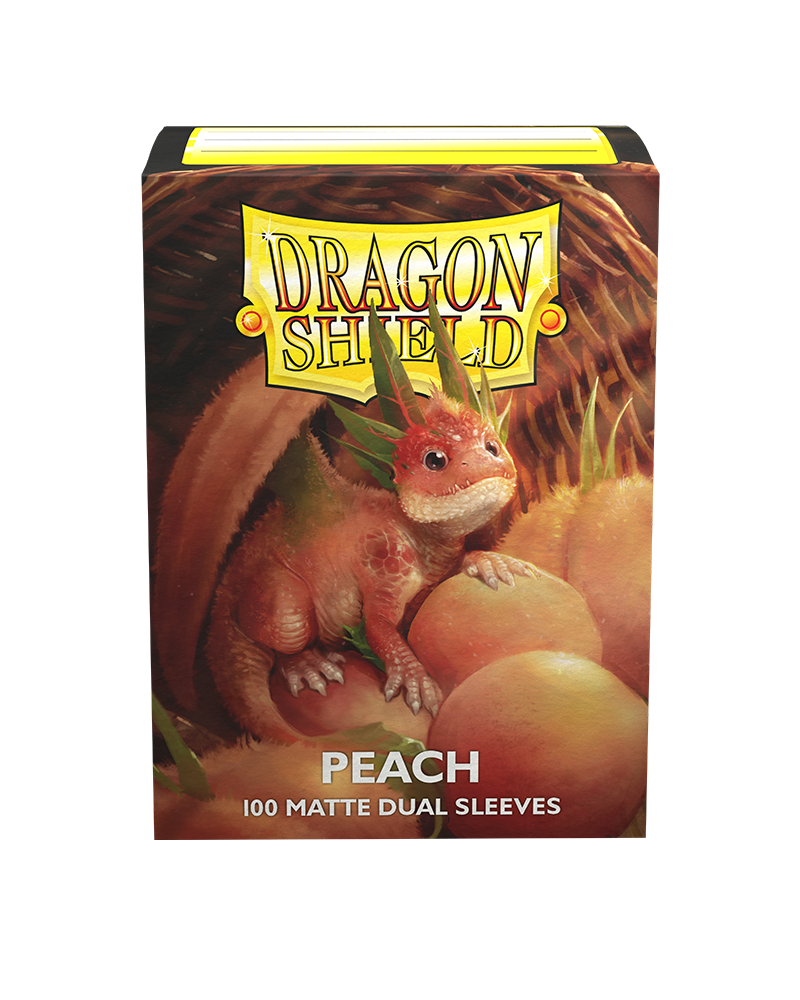 dragon shield matte dual sleeves peach 100 count